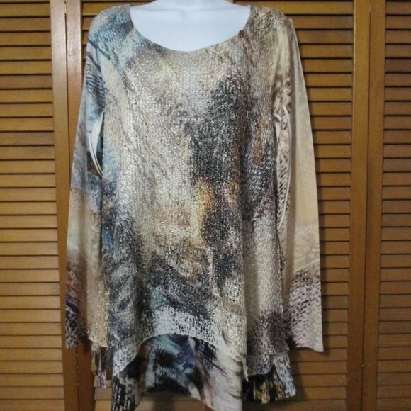 New Directions top long sleeve w/decorative front overlay like new size XL - Picture 1 of 11